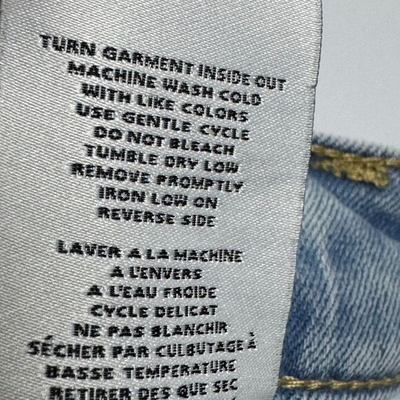 OAT New York Denim Midi Skirt 2 / 26 Blue Light Wash Front Slit Stretch - Picture 14 of 14